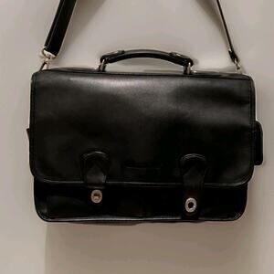 Baxter Men's Black 13 Inch Laptop Briefcase 100% Leather